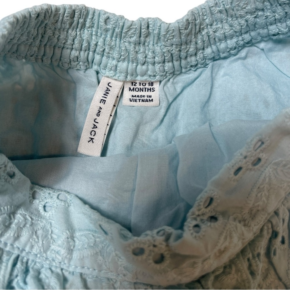 Pink and Blue Eyelet Dress Set size 12 months - Picture 2 of 9